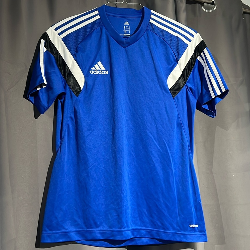 Men’s Adidas soccer fitness fitness jersey shirt royal blue climacool size M